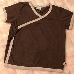 Baby Soy Brown with Pink Kimono T-shirt Size 18-24
